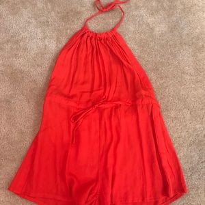 Sabo skirt red romper with open back
